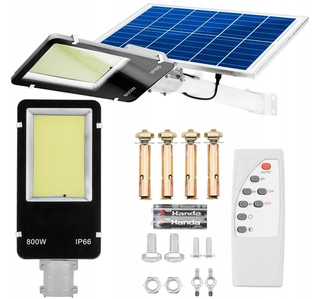 Uličná lampa - Pouličné svietidlo 800 W 124000 lm na solárne napájanie